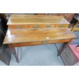 19TH CENTURY MAHOGANY DESK WITH 4 DRAWERS ON SQUARE SUPPORTS