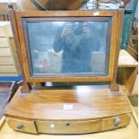 19TH CENTURY INLAID MAHOGANY BOW FRONT DRESSING TABLE MIRROR