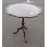 EARLY 20TH CENTURY MAHOGANY FLIP TOP WINE TABLE ON BALL AND CLAW SUPPORTS