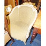 CONTINENTAL TUB CHAIR ON CABRIOLE SUPPORTS,