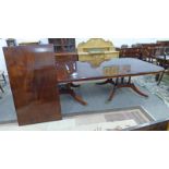 20TH CENTURY MAHOGANY TWIN PEDESTAL DINING TABLE WITH 1 EXTRA LEAF 380 CM LONG Condition