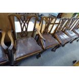 SET OF 6 20TH CENTURY MAHOGANY DINING CHAIRS ON BALL AND CLAW SUPPORTS