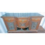 19TH CENTURY OAK SIDEBOARD WITH CARVED DECORATION