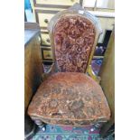 19TH CENTURY WALNUT LADIES CHAIR ON TURNED SUPPORTS