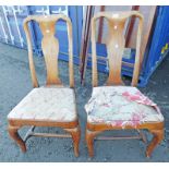 PAIR OF 19TH CENTURY DINING CHAIRS ON SHAPED SUPPORTS