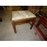 19TH CENTURY MAHOGANY RECTANGULAR STOOL ON SQUARE SUPPORTS