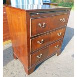 19TH CENTURY MAHOGANY CHEST OF 3 DRAWERS ON BRACKET SUPPORTS