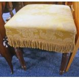 19TH CENTURY MAHOGANY FRAMED STOOL