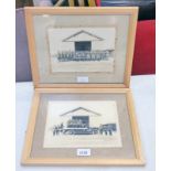 PAIR OF FRAMED PHOTOGRAPHS OF WHAT IS BELIEVED TO BE THE FIRE STATION,