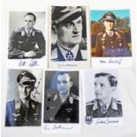 FIVE AUTOGRAPHED PHOTO'S OF 3RD REICH LUFTWAFFE KNIGHTS CROSS HOLDER