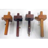 4 BRASS AND WOOD MARKING GAUGES -4-