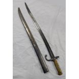 FRENCH M1866 CHASSEPOT YATAGHAN SWORD BAYONET STAMPED WITH MAKERS MARK FOR GEBRUDER WEYERSBERG