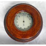 EARLY 20TH CENTURY BRASS-CASED POCKET ANEROID BAROMETER BY SHORT & MASON WITH SILVERED DIAL,