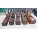5 WOODEN BLOCK PLANES 43 CM LONG IN ONE BOX