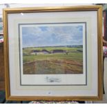 GILT FRAMED PRINT BY PETER MUNRO 14TH HOLE ST ANDREWS 38 X 48 CM