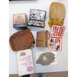 HARDY'S ANGLERS GUIDE CORONATION NUMBER BOOK, LEATHER FLY WALLET WITH CONTENTS OF FLIES,