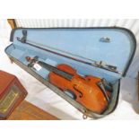 VIOLIN WITH 2 PIECE BACK, INTERIOR STAMPED "K.H.S.