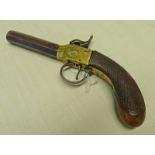 80 BORE PERCUSSION BOX LOCK POCKET PISTOL WITH 7.