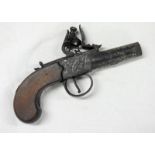 FLINTLOCK POCKET PISTOL CIRCA 1800 MARKED PRESTON & BONNY Condition Report: Hammer