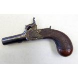 A 54 BORE PERCUSSION POCKET PISTOL SIGNED W.