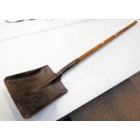 WOODEN SHAFTED SHOVEL WITH METAL HEAD 150 CM LONG