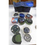 SELECTION OF FISHING REELS TO INCLUDE J W YOUNG BEAUDEX 3 1/2" REEL, ALLCOCKS MARVEL 3" REEL,