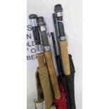 4 VARIOUS FLY RODS TO INCLUDE WHITE NOSE TACKLE 9' CARBON FLY ROD,