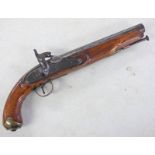 11 BORE PERCUSSION PISTOL WITH 24CM LONG BARREL,