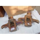 2 19TH/EARLY CENTURY MAHOGANY 2 HANDLED CURVE PLANES