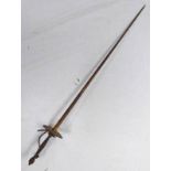 19TH CENTURY COURT SWORD WITH 81CM LONG HOLLOW--TRIANGULAR BADE,