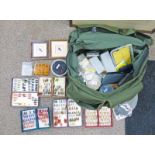 SHAKESPEAR FISHING BAG WITH CONTENTS OF VARIOUS LINE, CAST, FLIES,