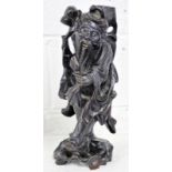 CHINESE HARDWOOD CARVING OF MALE FIGURE 37 CMS