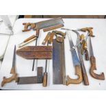 SELECTION OF WOOD WORKERS TOOLS TO INCLUDE 9 COLVER BROS LTD SHEFFIELD SAW,