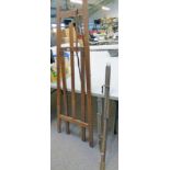 PINE EASEL & 2 FOLDING EASELS