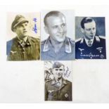 FOUR AUTOGRAPHED PHOTO'S OF 3RD REICH LUFTWAFFE KNIGHTS CROSS HOLDER
