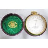 PILLSCHERS (LONDON) POCKET BAROMETER WITH 2 5/8 DIAL IN PILLSCHERS LEATHER CASE