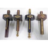 4 BRASS AND WOOD MARKING GAUGES -4-