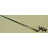INDIAN ARMY TRIANGULAR SECTION SOCKET BAYONET WITH 54CM LONG BLADE WITH SEVERAL MARKINGS