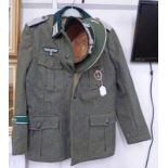 COPY OF A GERMAN THIRD REICH ARMY OFFICERS FIELD BLOUSE & VISOR CAP Condition Report: