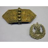 QUEENS OWN CAMERON HIGHLANDERS OF CANADA BADGE AND BUCKLE