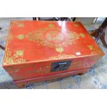 ORIENTAL LACQUER BOX ON STAND