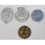 FOUR THIRD REICH DAY BADGES (TINNIES)