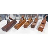 3 WOODEN BLOCK PLANES AND 2 OTHER PLANES -5-