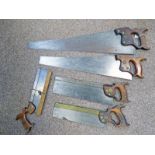 5 SAWS TO INCLUDE 2 DISSTON SAWS, ONE IS A D-8, SPEAR AND JACKSON,