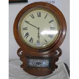 LATE 19TH CENTURY MAHOGANY WALL CLOCK