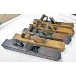 5 WOODEN BLOCK PLANES 56 CM LONG IN ONE BOX