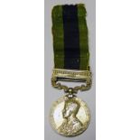 INDIA GENERAL SERVICE MEDAL (1909) WITH AFGHANISTAN N.W.F. 1919 CLASP TO 2210 L.ABR. KALUTEY.