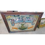 OAK FRAMED UNION PACIFIC RAIL ROAD MIRROR