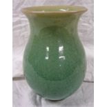 CHINESE CELADON STYLE BALUSTER VASE WITH CHARACTER MARK TO BASE - 22CM TALL Condition