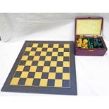 TURNED WOODEN CHESS SET AND A CHESS BOARD -2-